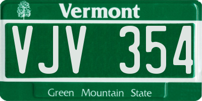 VT license plate VJV354