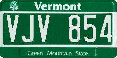 VT license plate VJV854