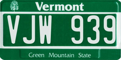 VT license plate VJW939