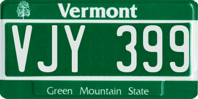 VT license plate VJY399