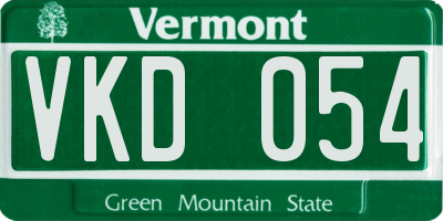 VT license plate VKD054