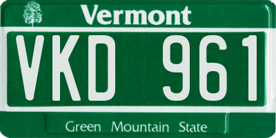 VT license plate VKD961