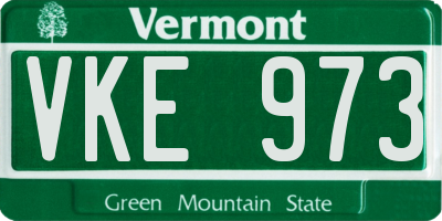 VT license plate VKE973