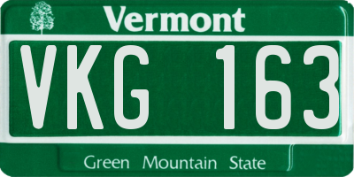 VT license plate VKG163