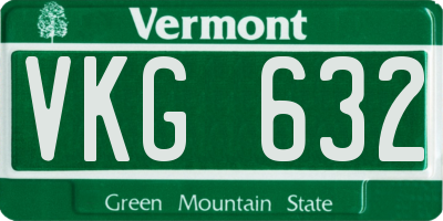 VT license plate VKG632