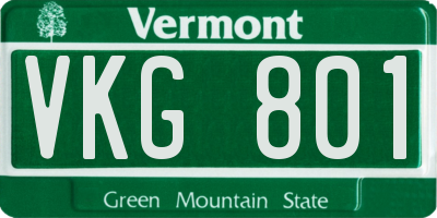 VT license plate VKG801