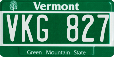 VT license plate VKG827