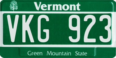 VT license plate VKG923