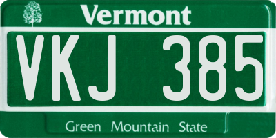 VT license plate VKJ385