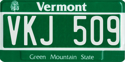 VT license plate VKJ509