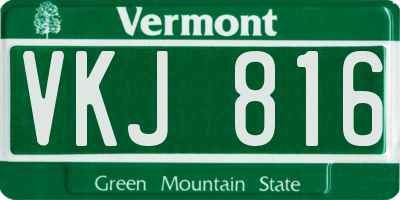 VT license plate VKJ816