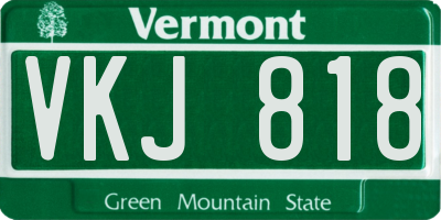 VT license plate VKJ818