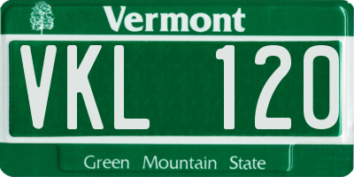 VT license plate VKL120