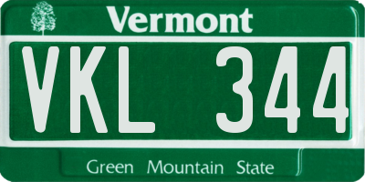 VT license plate VKL344