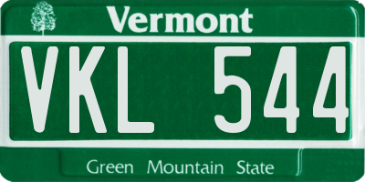VT license plate VKL544