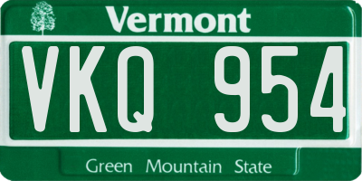 VT license plate VKQ954