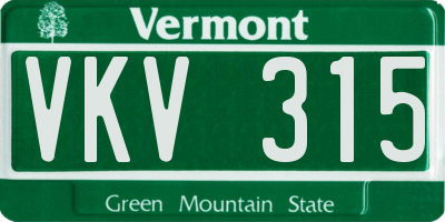 VT license plate VKV315