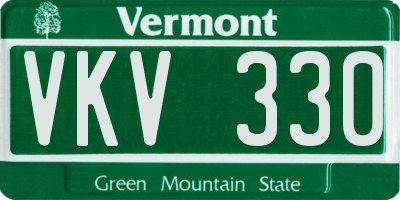 VT license plate VKV330