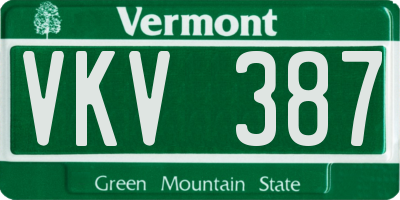VT license plate VKV387