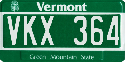 VT license plate VKX364