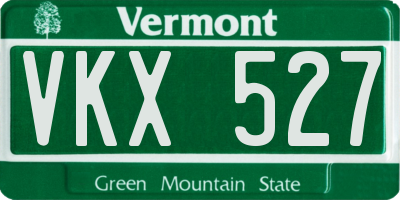 VT license plate VKX527