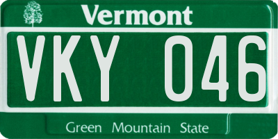 VT license plate VKY046