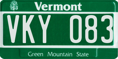 VT license plate VKY083