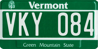 VT license plate VKY084