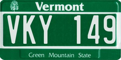 VT license plate VKY149