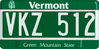 VT license plate VKZ512