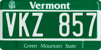 VT license plate VKZ857