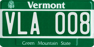 VT license plate VLA008