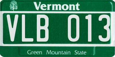VT license plate VLB013