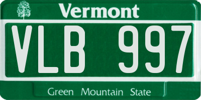 VT license plate VLB997