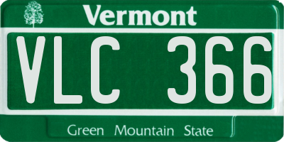 VT license plate VLC366