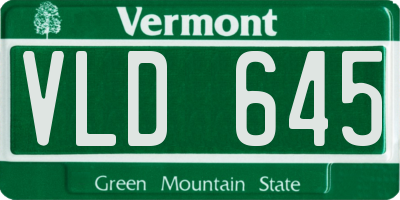 VT license plate VLD645