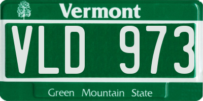 VT license plate VLD973