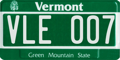 VT license plate VLE007