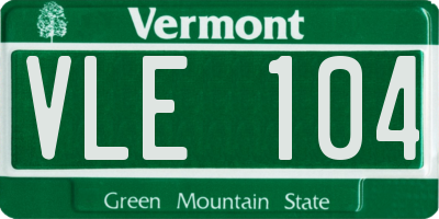 VT license plate VLE104