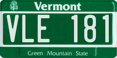 VT license plate VLE181