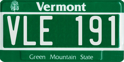 VT license plate VLE191