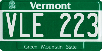 VT license plate VLE223