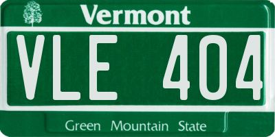 VT license plate VLE404