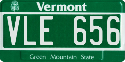 VT license plate VLE656