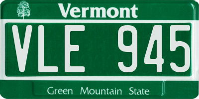 VT license plate VLE945