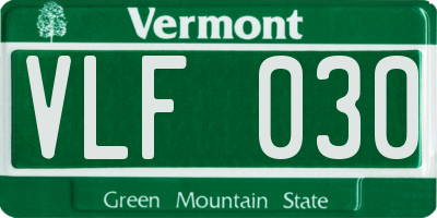 VT license plate VLF030