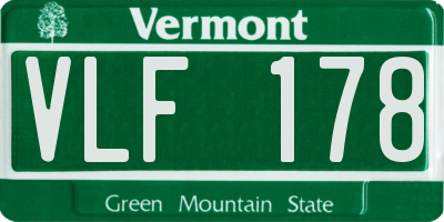 VT license plate VLF178
