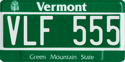 VT license plate VLF555
