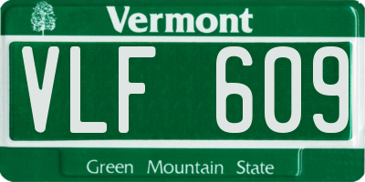 VT license plate VLF609