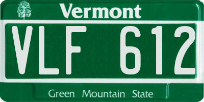 VT license plate VLF612